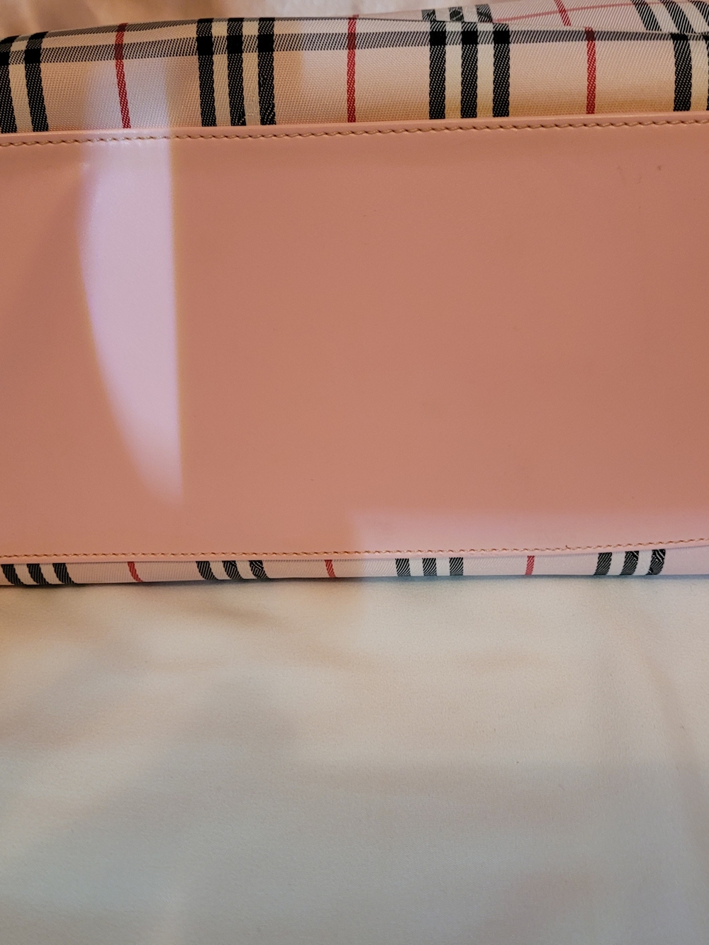 Vintage Burberrys of London Nova Check Canvas Pink Trim Purse Authentic - Picture 9 of 13